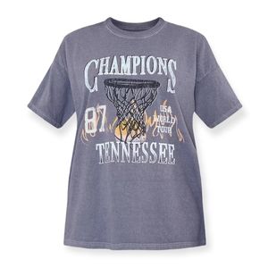 Charcoal Champions Basketball Print Washed T Shirt